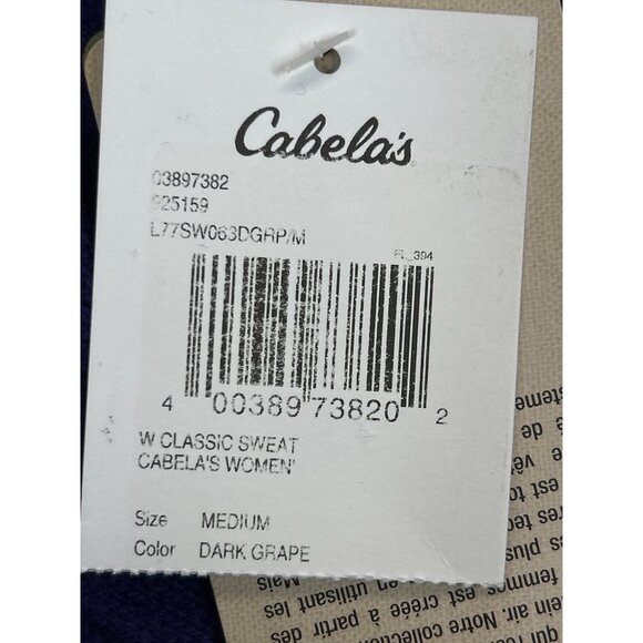 Cabelas Cardigan Sweater‎ Womens Medium Purple Button-Up Lambs Wool NWD - Picture 5 of 11